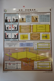 Плакат "Котлован ограждение места работ "