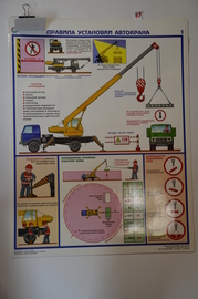Плакат "Правила установки автокрана"