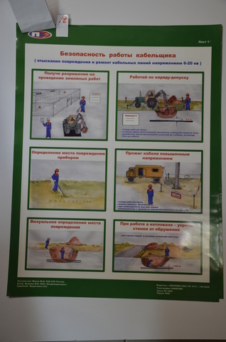 Плакат "Безопасность работ кабельщика"